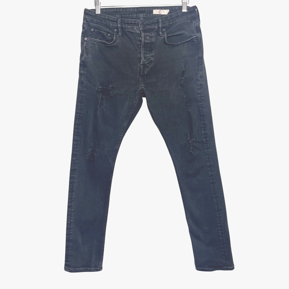 AllSaints Cigarette Damaged Grunge Jeans Women's‎ 32 Faded Black Distressed Slim